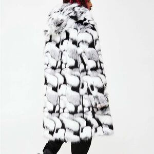 Lone wolf faux fur coat